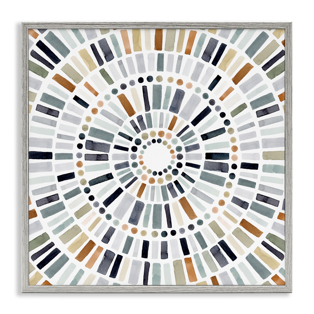 Stupell Industries Abstract Rustic Mosaic Circle Framed Giclee Art